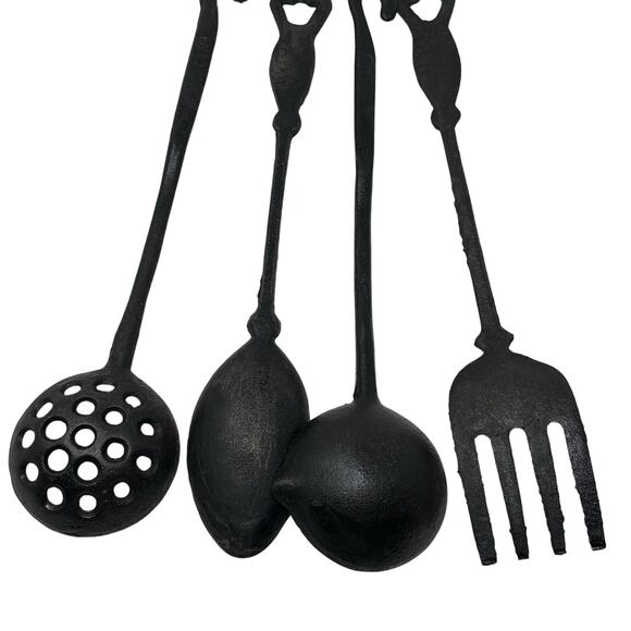 Vintage Taiwan Cast Iron Rocking Horse Utensil Set Wall Decor FREE SHIPPING - Picture 8 of 8